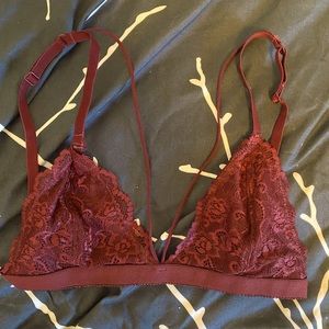 Wet Seal lace Strappy Maroon Bralette Size Small